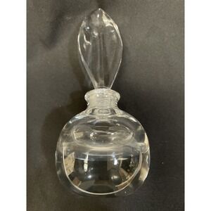 Vintage Perfume Bottle Unisex OS Clear Glass Flame Stopper Vintage Round Heavy